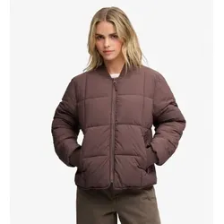 Superdry für Damen. W5012194A Braune gesteppte Jacke mit großem Karomuster (L), Lässig, Polyester