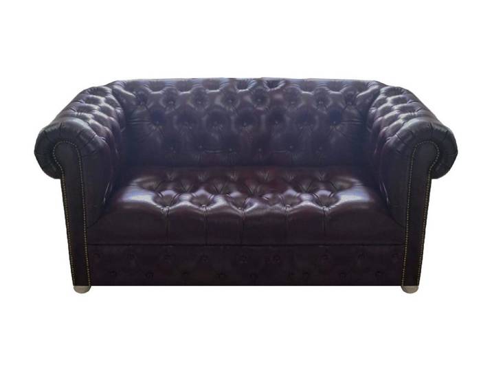Xlmoebel Chesterfield-Sofa Zweisitzer Ledersofa im Chesterfield-Stil in Braun, Sofa, Hergestellt in Europa