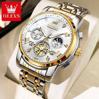 Uplifted Finds OLEVS 2856 Stainless Steel Quartz Mens Watch ivory