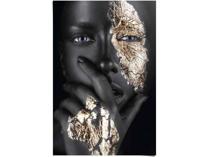 Poster REINDERS Goldene Hand , gold (farbe bild(er): goldfarben), B:61cm H:91,5cm T:0,1cm, Papier, Bilder, Poster