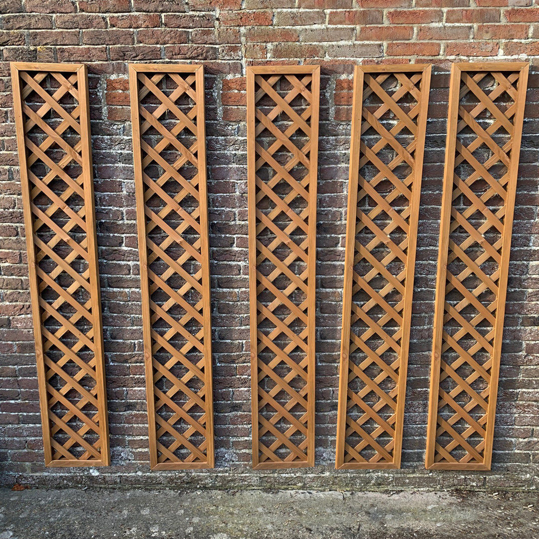Natur Pur Verna 180cm H x 30cm W Wood Lattice Panel Trellis 180cm H X 30cm W X 3cm D