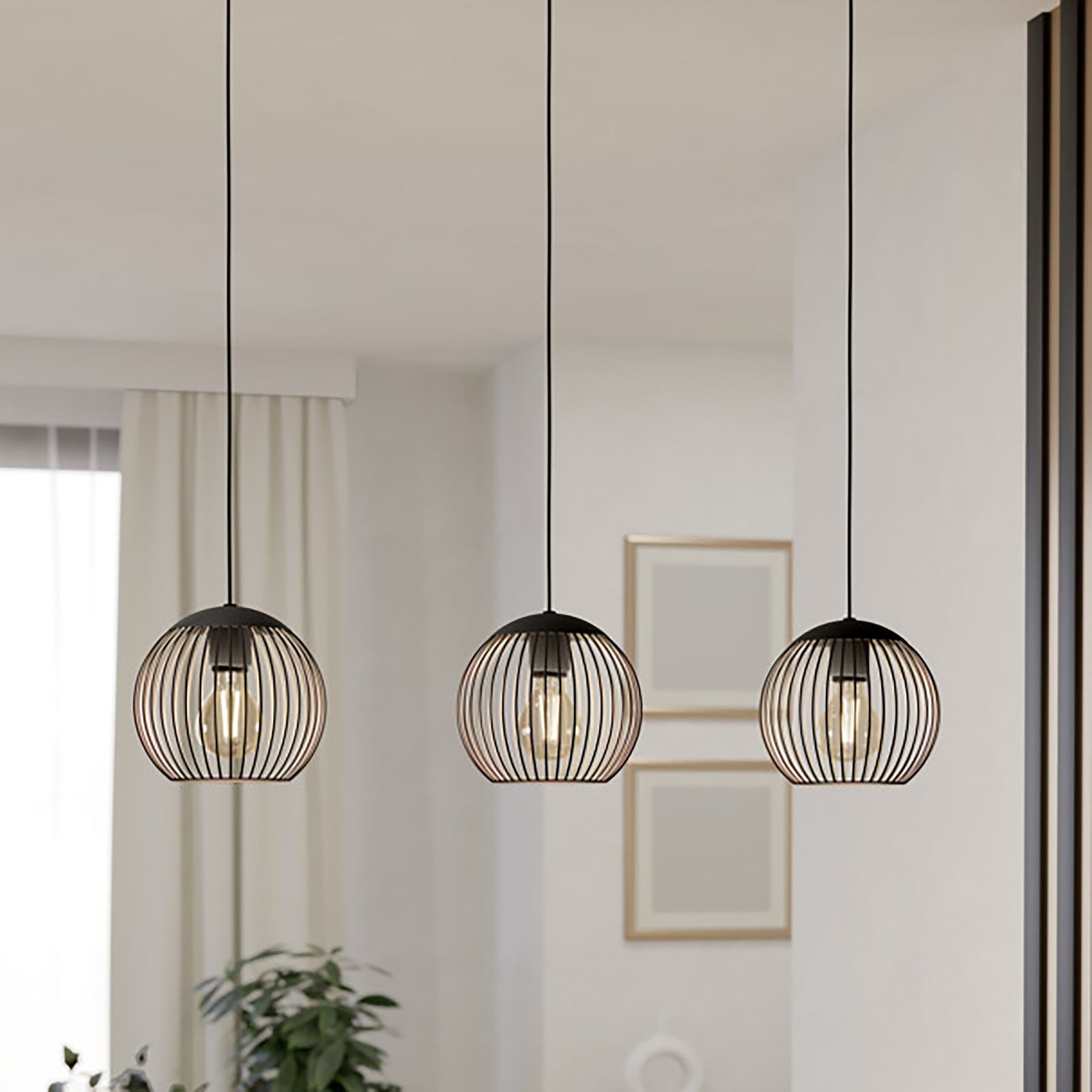 Eglo Almanzora Hanglamp 3-lichts Zwart en Koper
