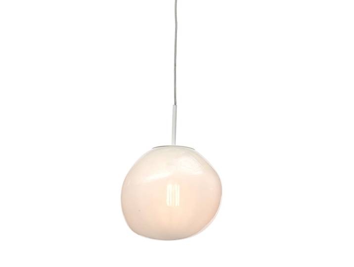 Suspension verre blanc 26x26x37.5cm