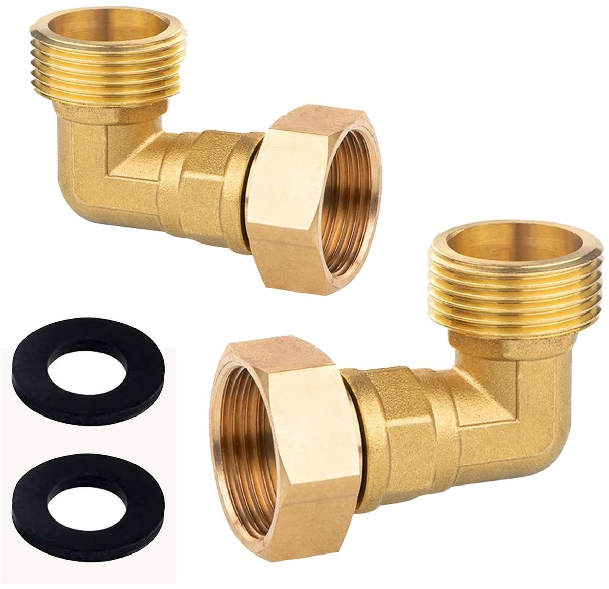 MTTproducts Hoekverbinding 90 graden Messing Schroefverbinding AG/IG Aansluiting met O-ring