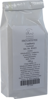 ApoFit Medizin- und Naturprodukte GmbH CRANBERRY FRÜCHTETEE aromatisiert 100 g 09712498