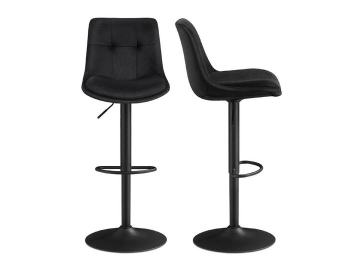 VASAGLE Barhocker Barstühle höhenverstellbar (Set, 2 St), Esszimmer, Samtbezug, mit Rückenlehne und Fußstütze, Theke