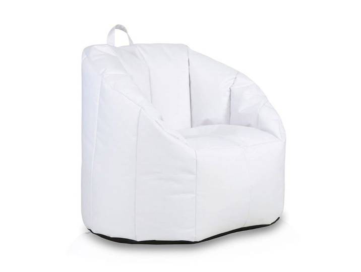 Pouf Fauteuil Extérieur Intérieur Rembourré Poignée Double fermeture Polyester Anti-perte Blanc Nc3 M