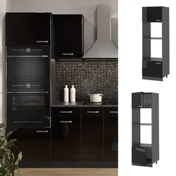 Vicco Mikrowellenschrank Küchenschrank R-Line Solid Anthrazit Schwarz 60 cm modern
