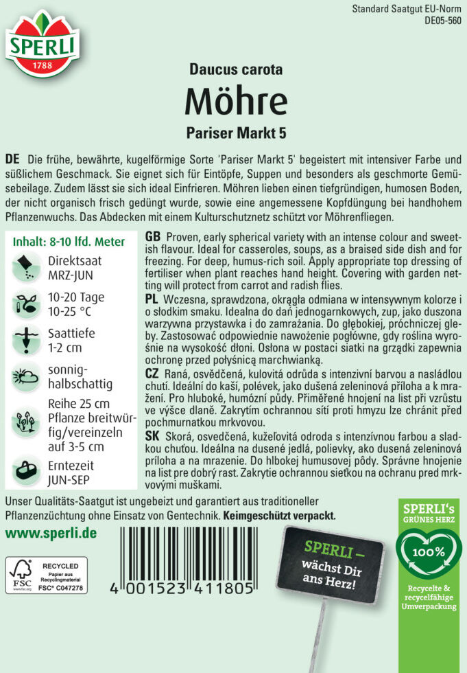 Sperli Möhre Pariser Markt 5