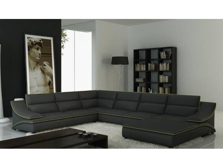 JVmoebel Wohnlandschaft Eckcouch aus Leder mit verstellbaren Funktionen und Kopfkissen, Made in Europa