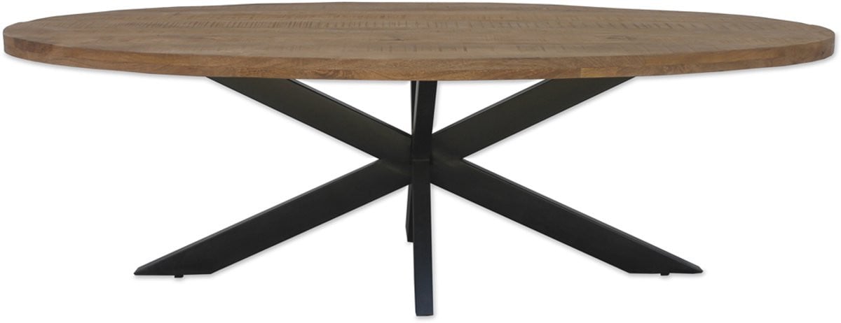Livingfurn Brix Eetkamertafel Ovaal - Mangohout - Bruin - 210 cm