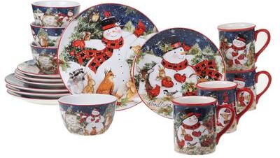 Certified International Magic Of Christmas Snowman 16-piece Dinnerware Set, Service for 4