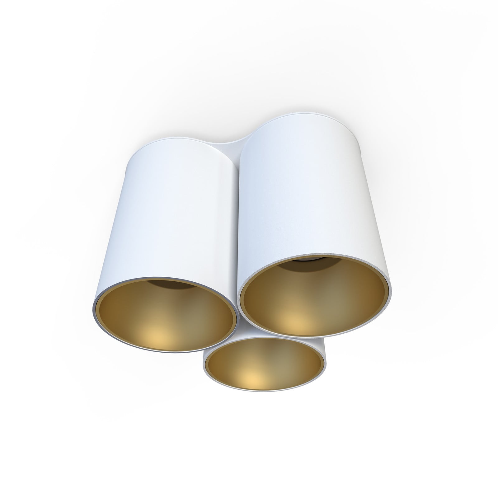 Lyora 3-lichts plafondlamp Eye Tone wit met goud