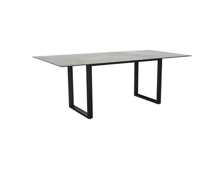 Stern Kufentisch 200x100 cm Aluminium anthrazit mit Tischplatte