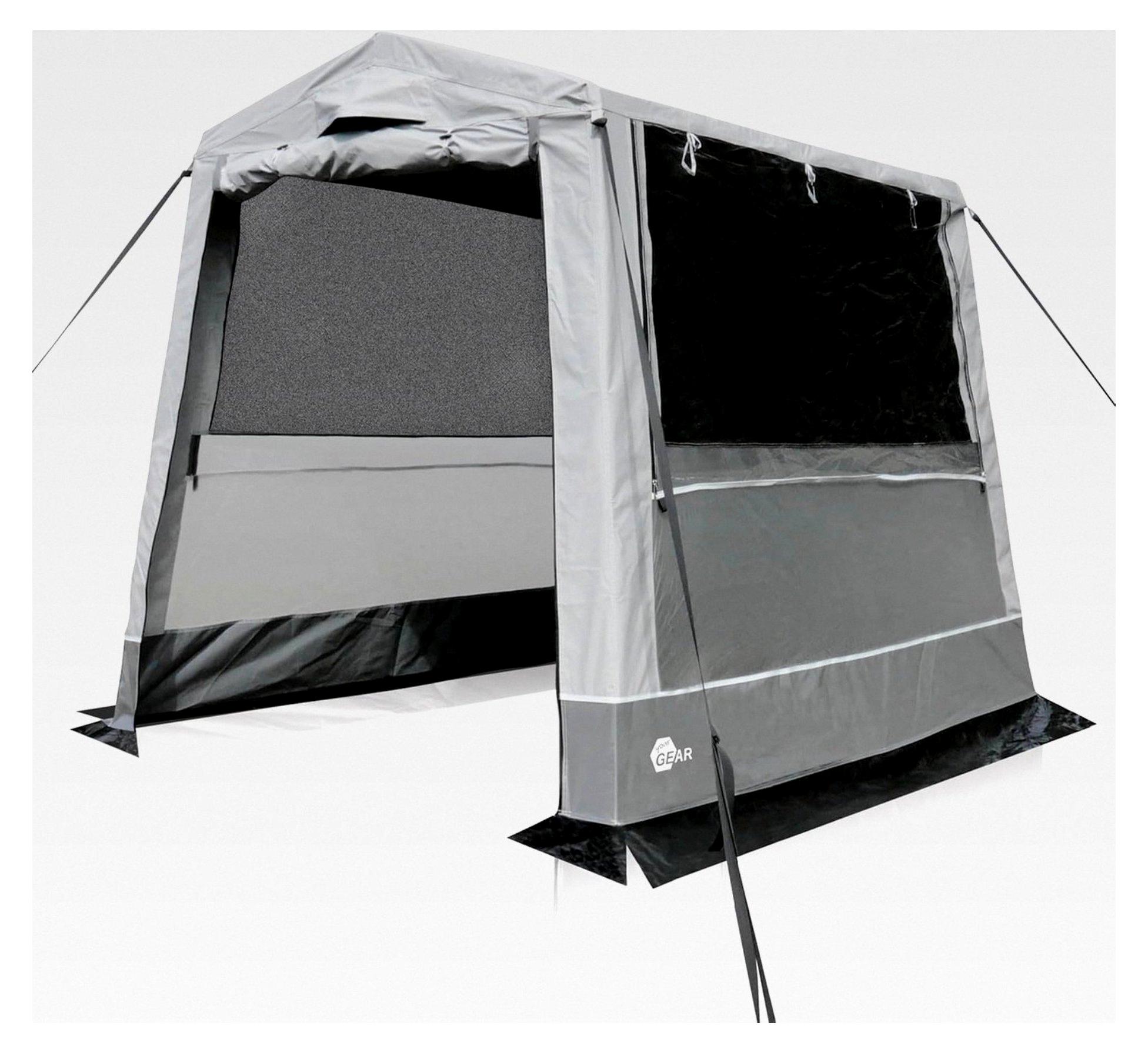 Zelt Trient Multi Storage - Küchenzelt & Gerätezelt 240x180x200 cm, wasserdicht, winterfest, PVC Dach und Wände, UV 50+, 2 Fenster, stabile Stahlrohre, Outdoor Zelt für Camping & Garten