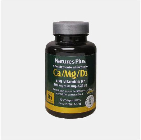 NATURES PLUS CA/MG/D3 + K2 30 COMPRIMIDOS