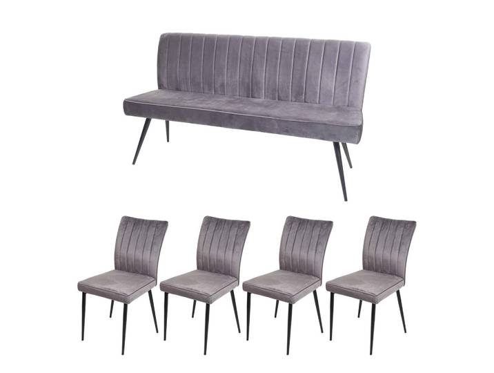 ESSZIMMER-SET Grau 5er-Set