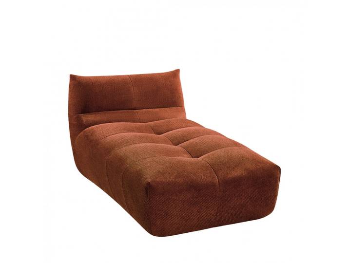 Chauffeuse lounge compressée 1 place en tissu - rouille