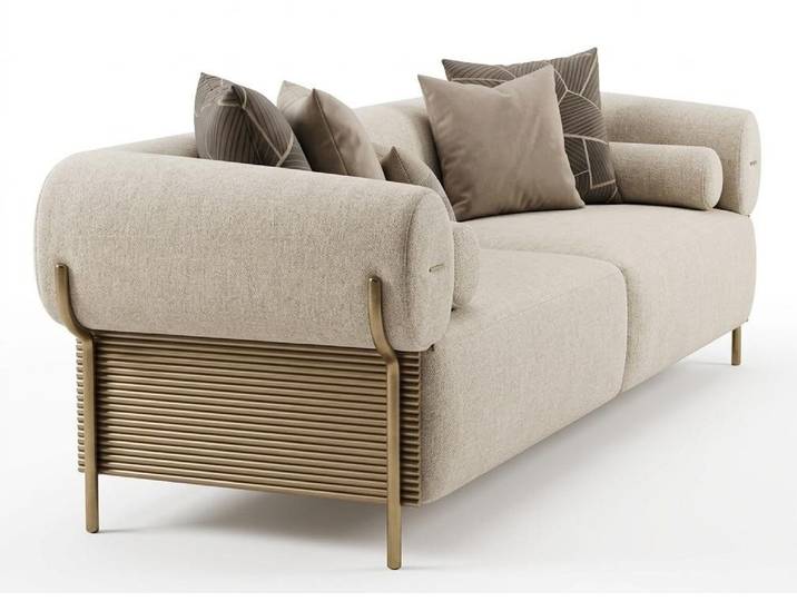 JVmoebel 3-Sitzer Beiges 3-Sitzer-Sofa Stoffsofa Designersofa modern Wohnzimmermöbel, 1 Teile, Made in Europa