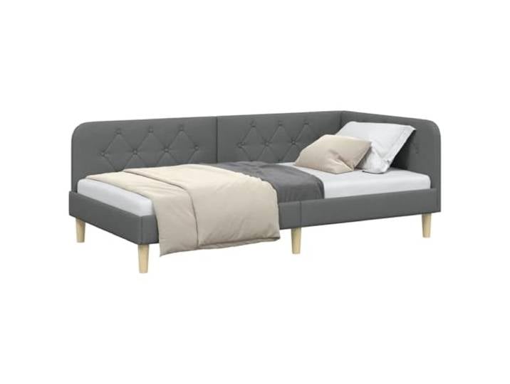 KTHLBRH Eckbett, dunkelgrau, 90 x 200 cm, Stoff Wendbare Armlehnen, Schlafsofa, weiches Polyester, platzsparendes Design