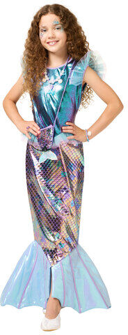 Kinderkleid "Kleine Nixe", lila/blau