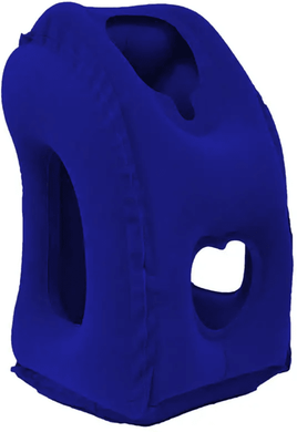 Inspire Essentials RestEase Inflatable Travel Pillow With Chin Support blue B