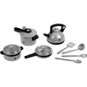 Theo-Klein Kinderküchen-Zubehör 9430, WMF Topfset, Flötenkessel & Küchenhelfer, 9-teilig