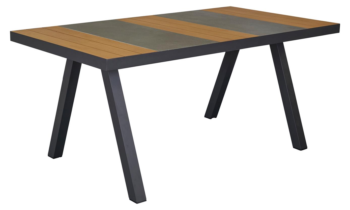 Gartentisch Texas Terrassentisch Esstisch 167x90x75cm Teakholz Anthrazit