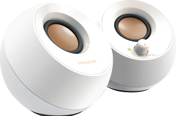 Creative Pebble USB 2.0-betriebene Desktop-Lautsprecher - Weiß