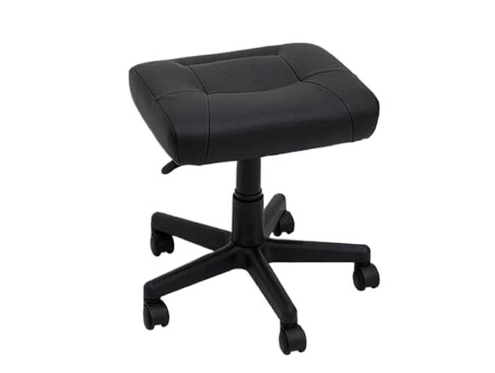 DANNMPX Sitzhocker Wohnzimmer Rollbarer Fußhocker, 360° Drehbar, Höhenverstellbar, PU-Leder Zusätzliche Sitzplätze