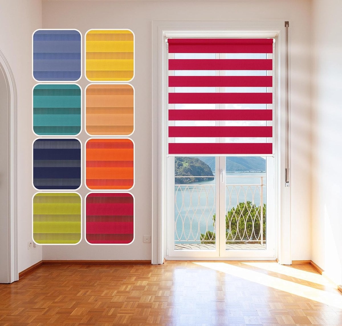 Dubbel rolgordijn Duo Day & Night - Oranje - 95 x 150 cm