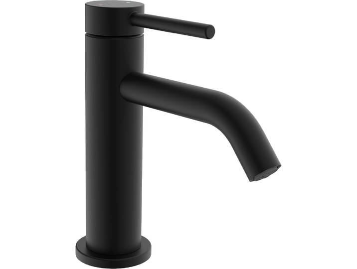 Waschtischarmatur WELLTIME Toscana , schwarz, H:16cm T:15cm, Armaturen, Waschtischarmatur, reduzierter Wasserverbrauch durch Eco-Click-Funktion