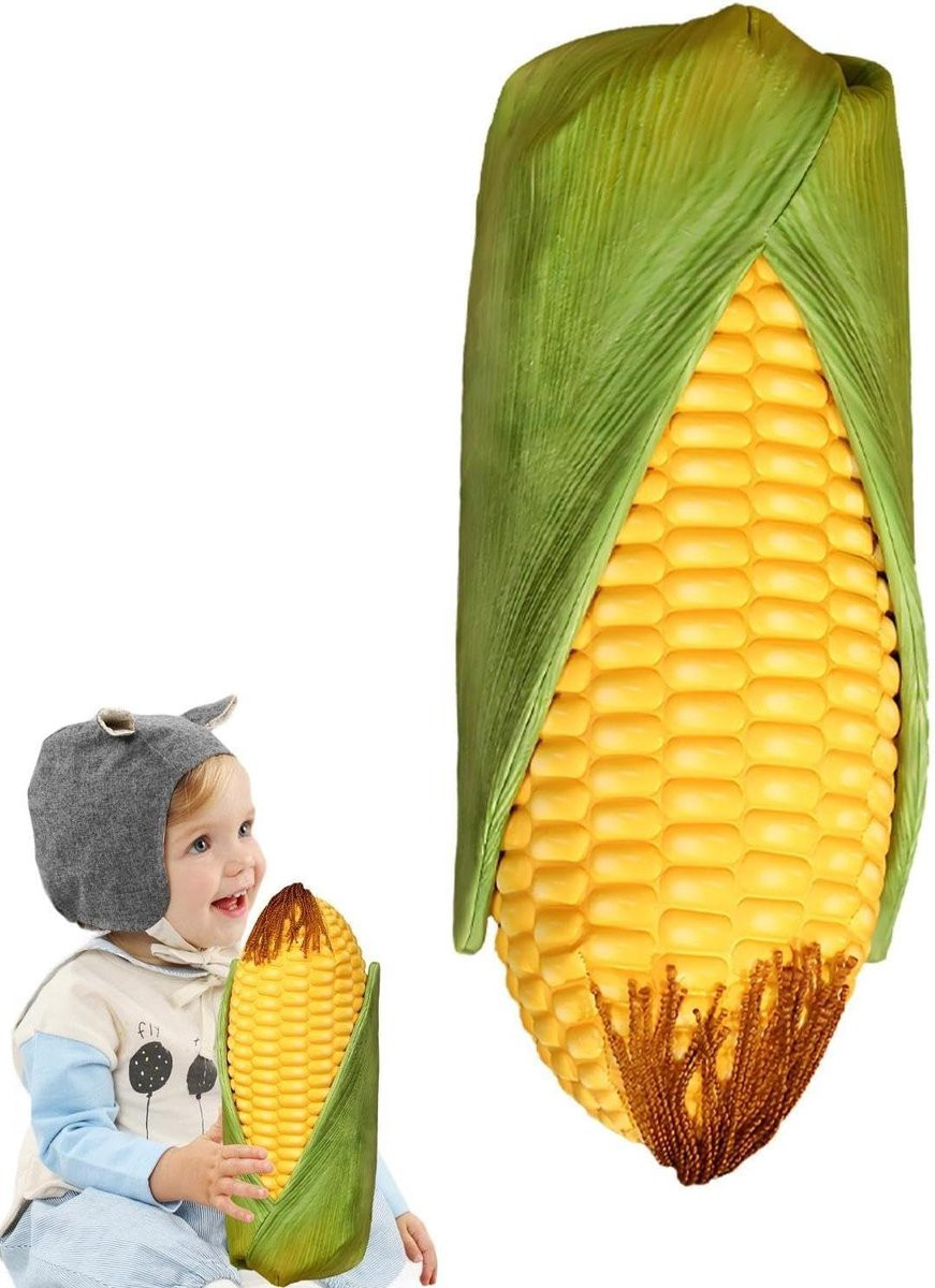Geel Maïs Pluche Kussen - Zachte Groente Knuffel - 48 cm