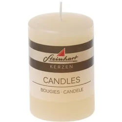 Stumpenkerze Raureif 8 cm Wachs Beige Creme XXS