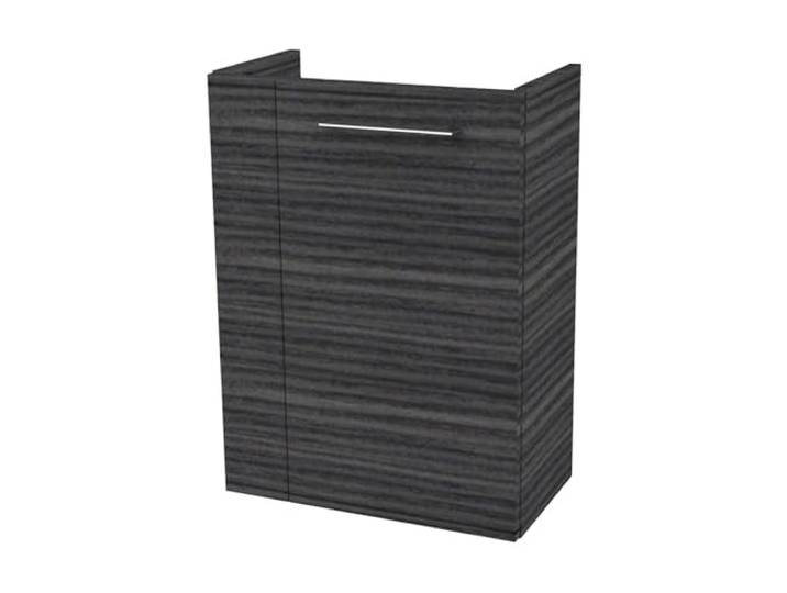FACKELMANN B.PERFEKT Waschbeckenunterschrank – Badezimmerschrank hängend im Gäste-WC (44 cm x 60 cm x 24,3 cm) Tür rechts, Anthrazit/Schwarz Holzoptik