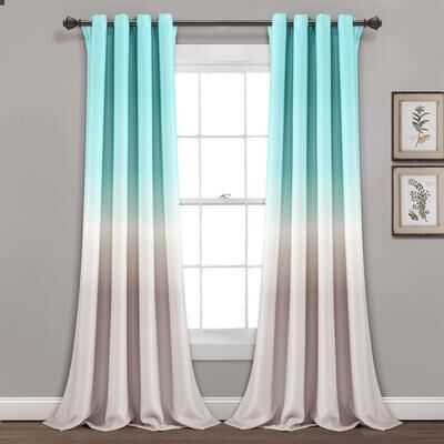 Lush Decor Ombre Fiesta Room Darkening Window Curtain Panel Pair