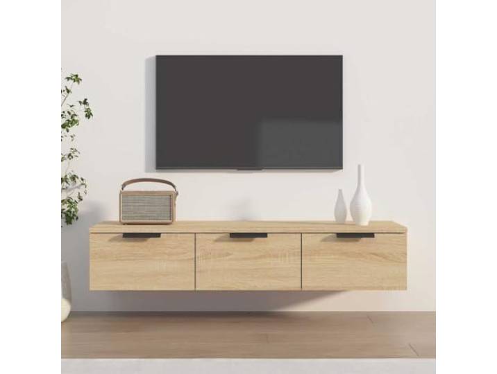 smnyxs Wandschrank Sonoma-Eiche, 102 x 30 x 20 cm, Holz Schweberegal mit Schubladen, TV-Schrank, Werkzeugaufbewahrung, Wanddekoration, einfache Wandmontage