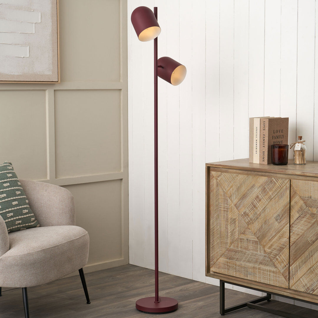 Pacific Lifestyle Finn 160cm Matte Task Floor Lamp Red/Red 160cm H X 39cm W X 23cm D