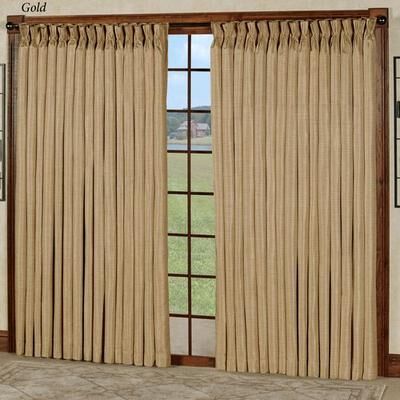 Ricardo Trading Llc Marshfield Drapery Wide Width Pinch Pleat Curtain Pair, 100 x 84, Gold