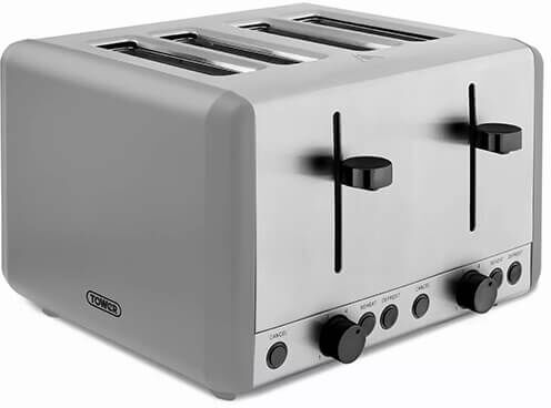 Tower Sera 4 Slice Toaster Grey