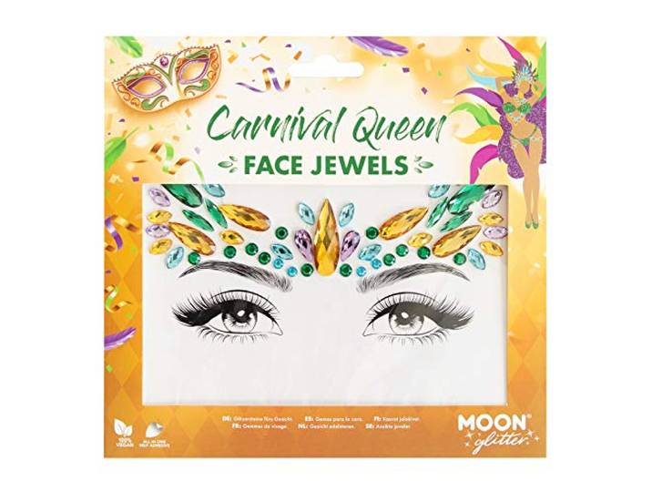 Moon Glitter Face Jewels - Festival Face Body Gems, Crystal Make-up Eye Glitter Stickers, Tijdelijke Tattoo Juwelen (Carnival Queen)