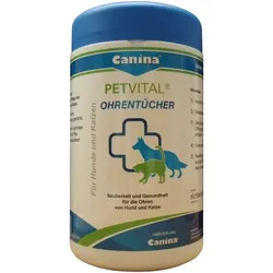 Canina PETVITAL Ohrentücher | 120 Stck Hunde u Katzen