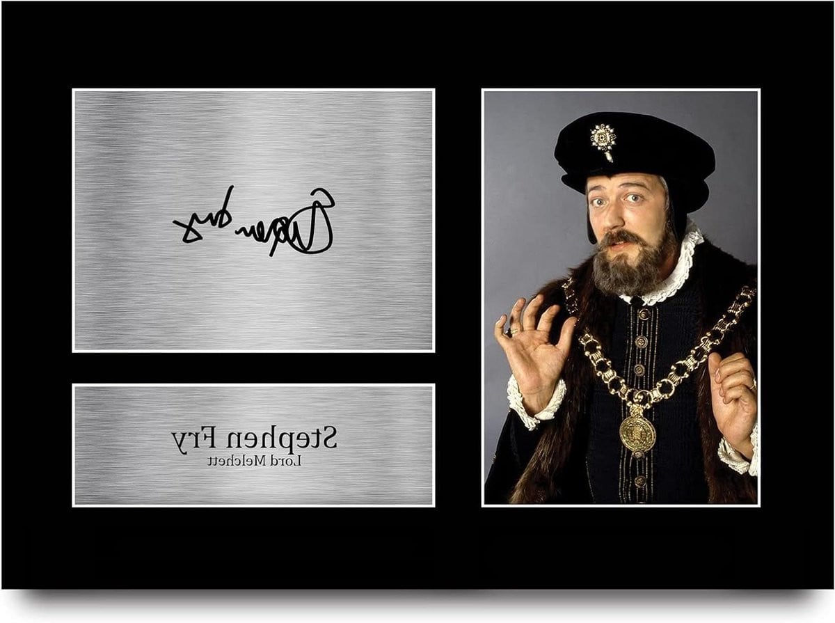 Gedrukte Foto TV Ster Gesigneerde Replica A4 Zwart