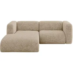 ECKSOFA Ottomane Links MIRA-L1 227x179x89 Braun Velours