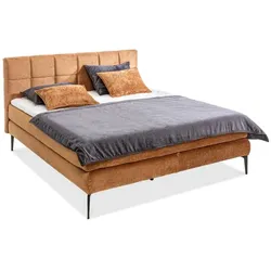 Boxspringbett Adel 180 x 200 cm Stoff Braun