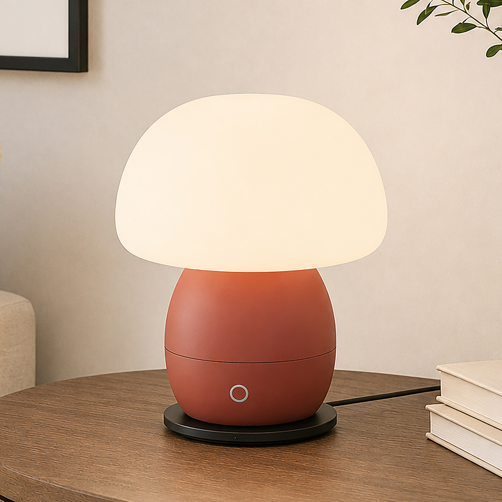 home24 LED-tafellamp Dupos Rood/Rood Ø 22cm