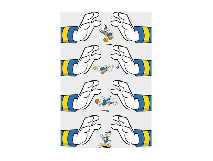 Bild KOMAR Donald Duck Hands , bunt (farbe bild(er): bunt), B:50cm H:70cm, Holz, Papier, Bilder, Bild, Wandbild zur Dekoration im Kinderzimmer - ohne Rahmen