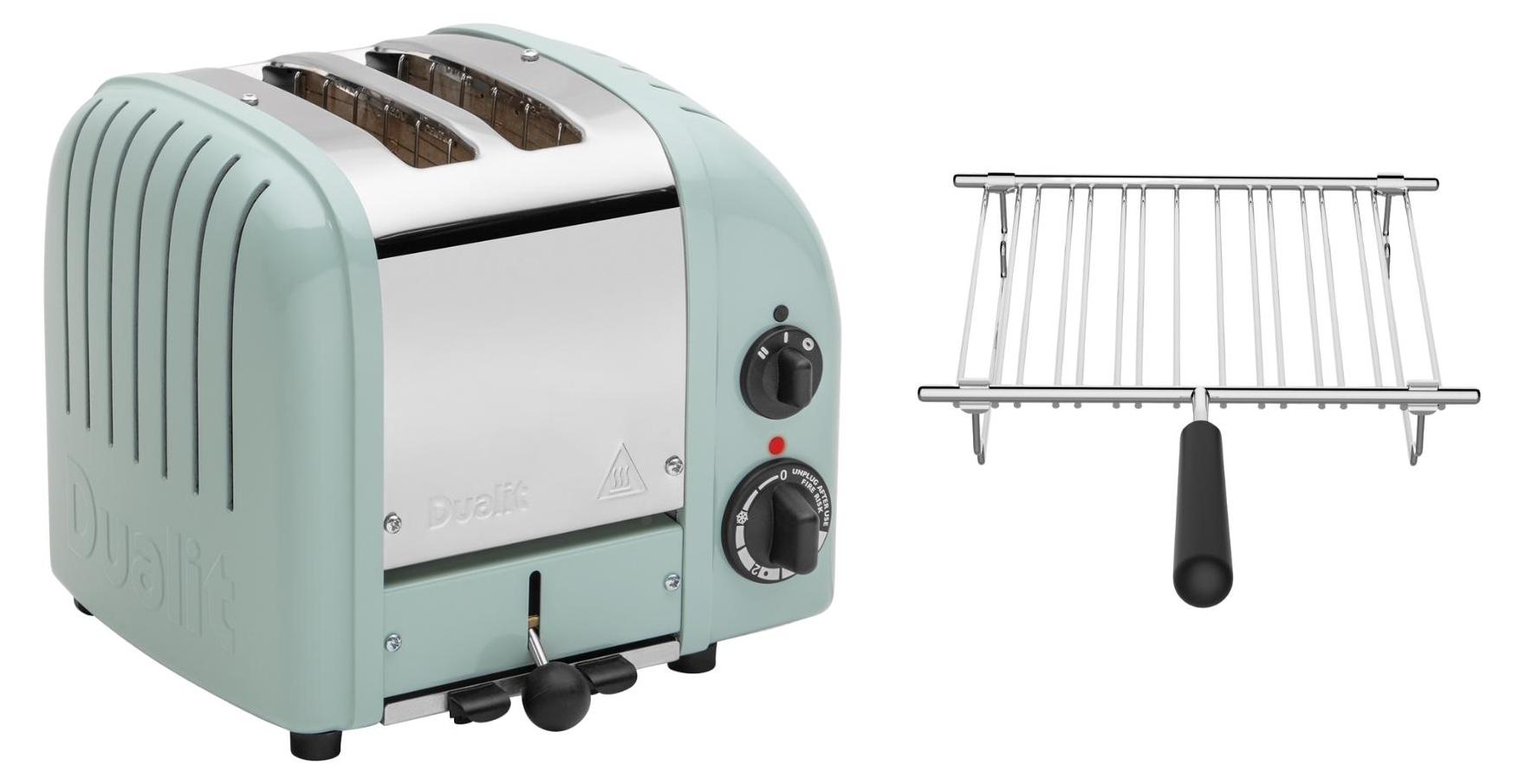 Dualit Toaster Paket 1, 2er Toaster mit Brötchenaufsatz Eukalyptus