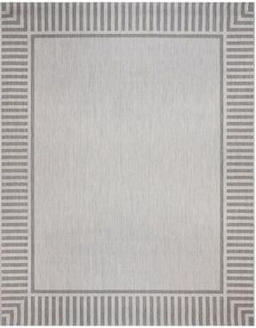 Gertmenian Paseo Kiano Modern Stripe Border Polypropylene Flatweave Indoor/ Outdoor Area Rug