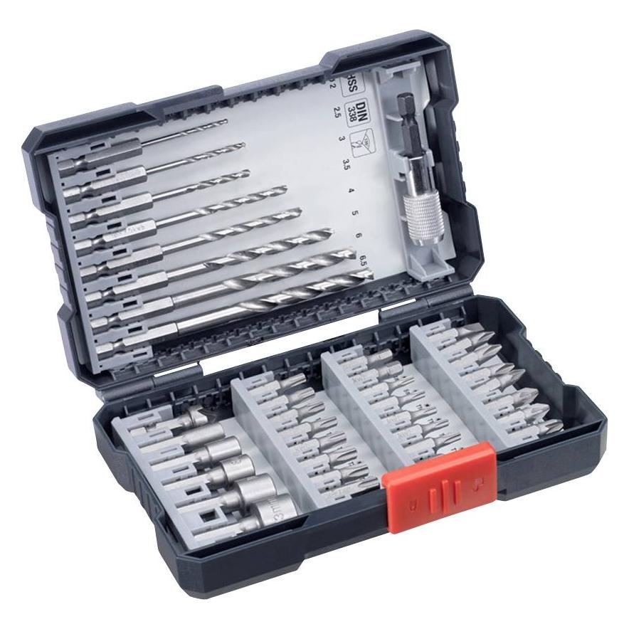 kwb Bohrer und BIT BOHRERBOX 39 TLG. (2 mm, 2.5 mm, 3 mm, 3.5 mm, 4 mm, 5 mm, 6 mm, 6.5 mm) (108910)